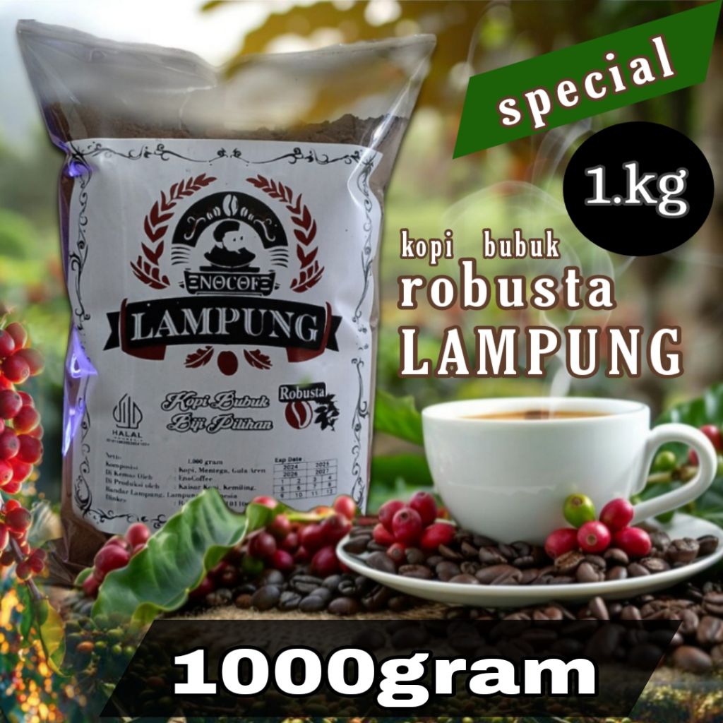 

Kopi bubuk hitam spesial 1kg Nikmat pahit nya mantap