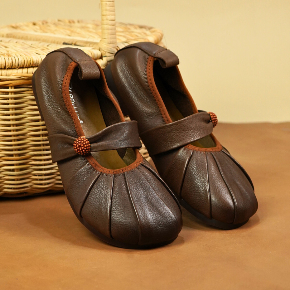 Pollux Monday WBB 2801 - Sepatu Flat shoes  Wanita Bahan Kulit