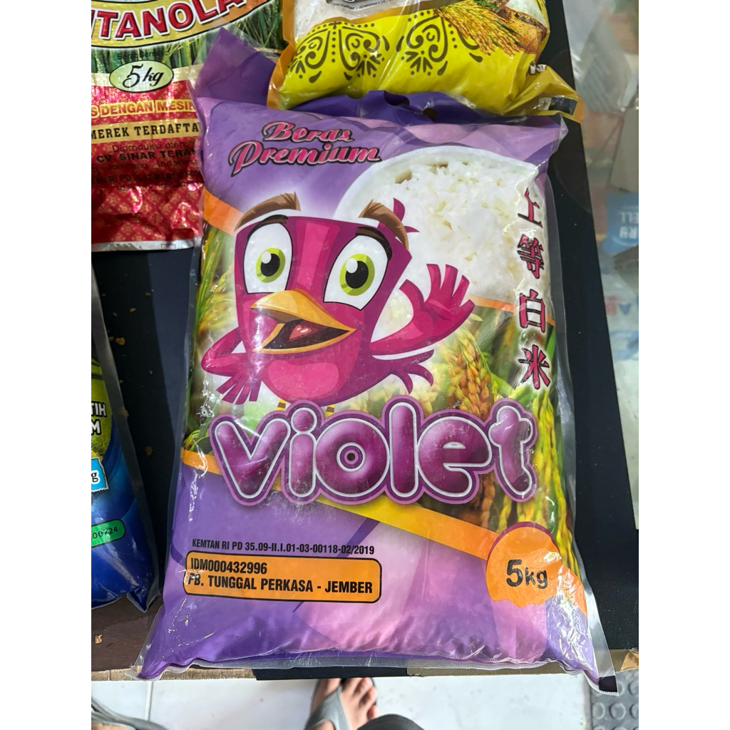

Beras Cap VIOLET kemasan 5kg pulen bergizi