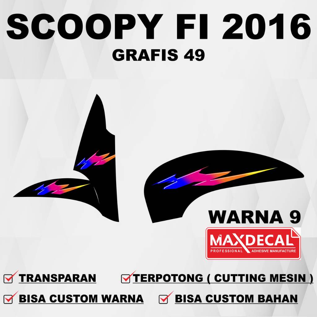 Stiker Scoopy fi 2016 / Striping Scoopy fi 2016 / Sticker Striping Decal Transparan Scoopy fi 2016 G