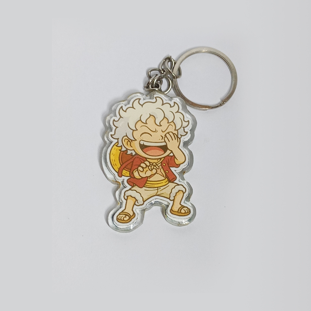 Keychain One Piece Akrilik Epoxy Double side, Ganci akrilik Resin dua sisi Custom