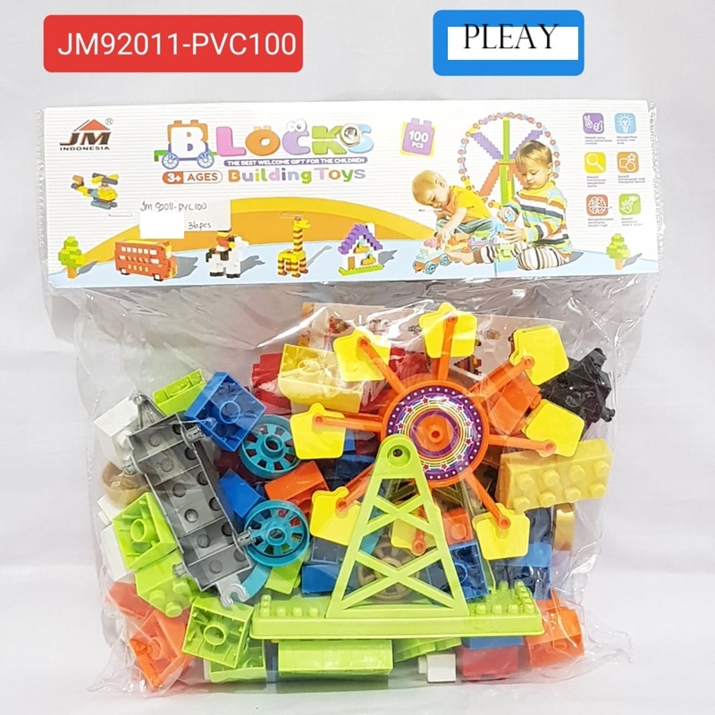 Mainan balok susun mainan block building toys JM92011-PVC100 mainan edukasi susun