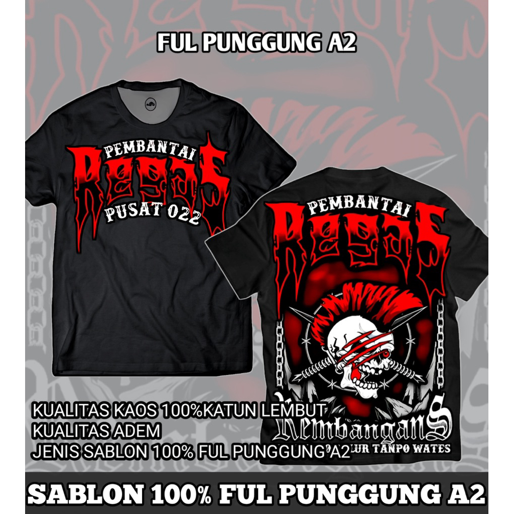 kaos anti regas terbaru kaos distro disain terbaru ANTI REGAS ful punggung A2