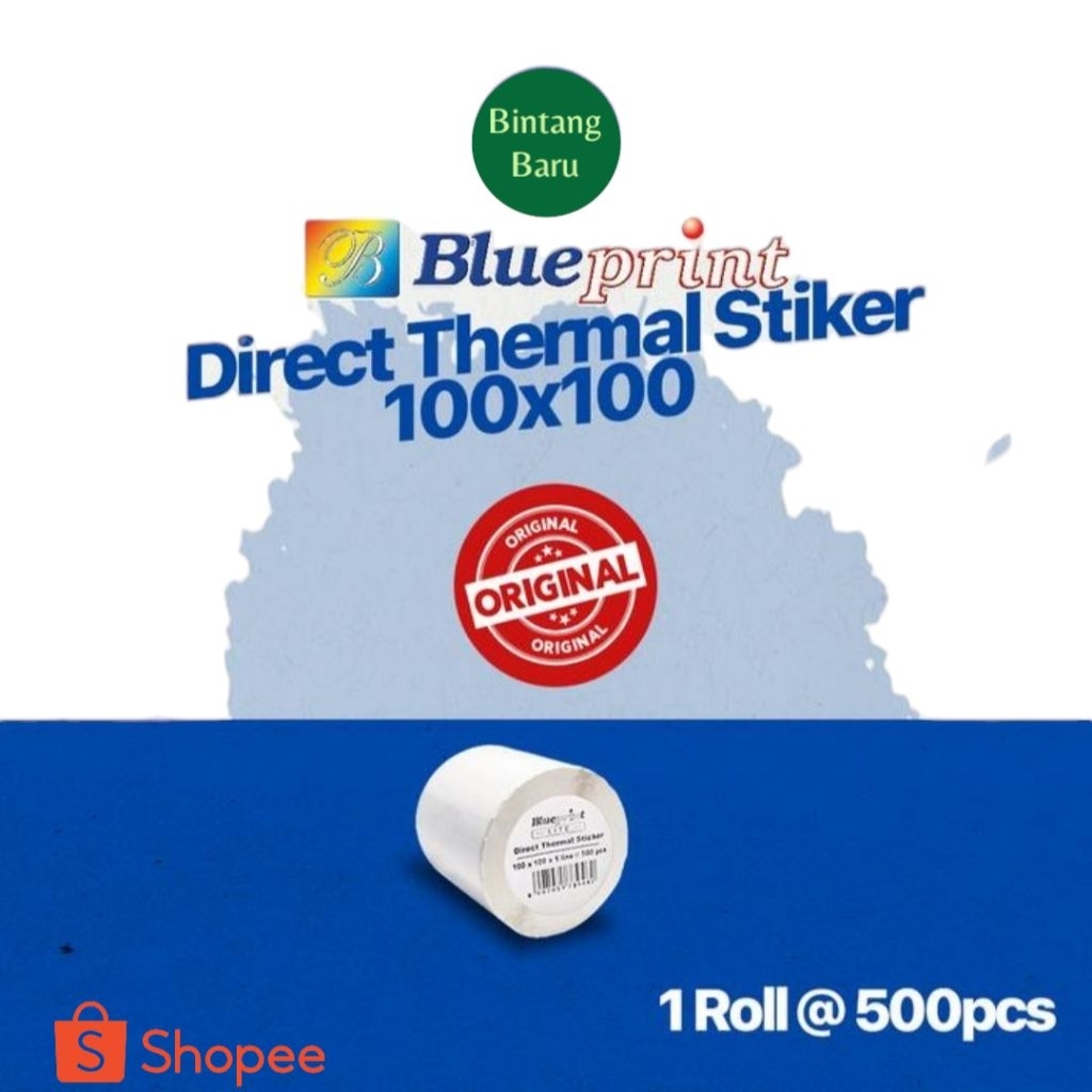 

Direct Label Stiker Barcode 100x100 mm Blueprint Label Stiker Resi Olshop 100x100 isi 500pcs