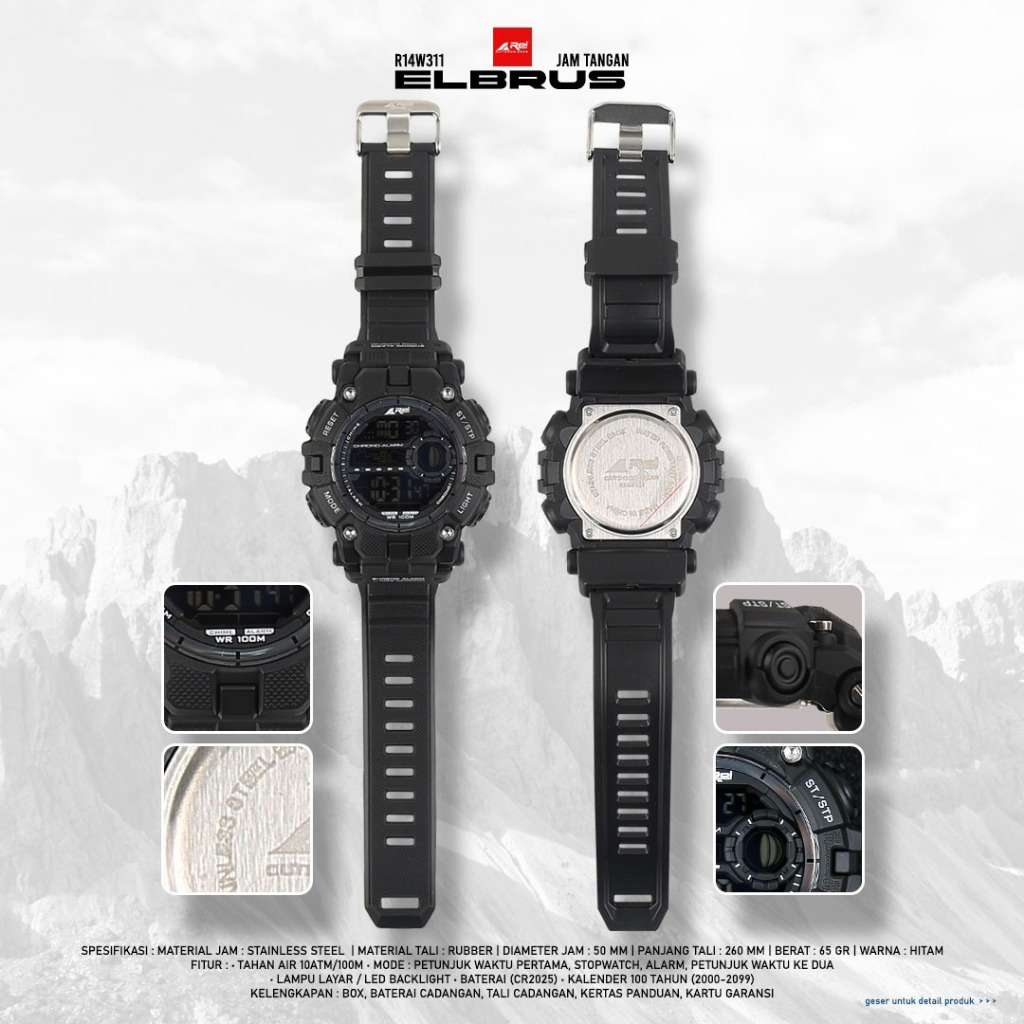 Jam Tangan Digital Pria Elbrus AreOutdoorgear JAM TANGAN DIGITAL ORIGINAL JAM PRIA WATCH DIGITAL ANA
