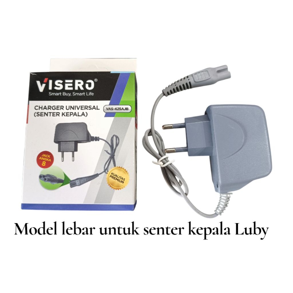 Visero Charger senter kepala angka delapan model LEBAR Visero