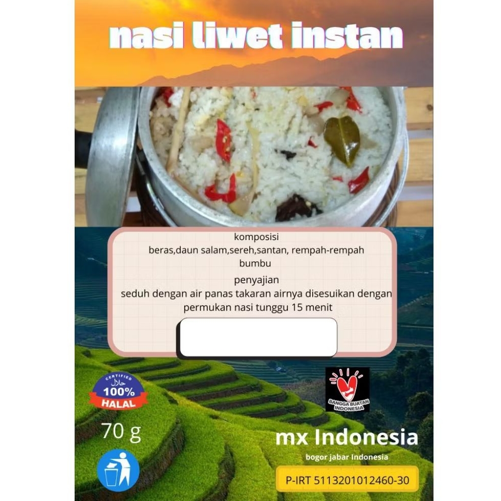 

nasi liwet instan 70gram