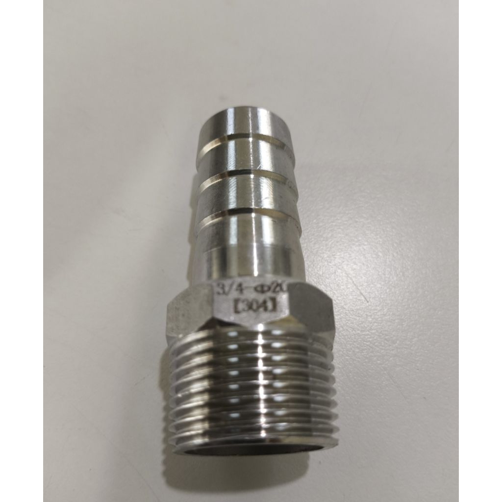 Hose Nepel Nepel selang 3/4" inch D20 SS304 drat luar