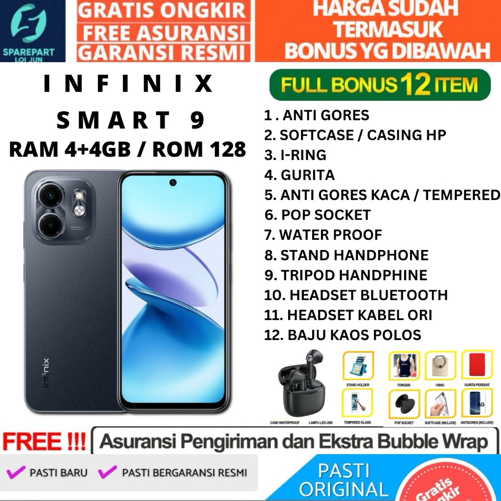 INFINIX SMART 9 4/128 RAM 4GB ROM 128GB GARANSI RESMI