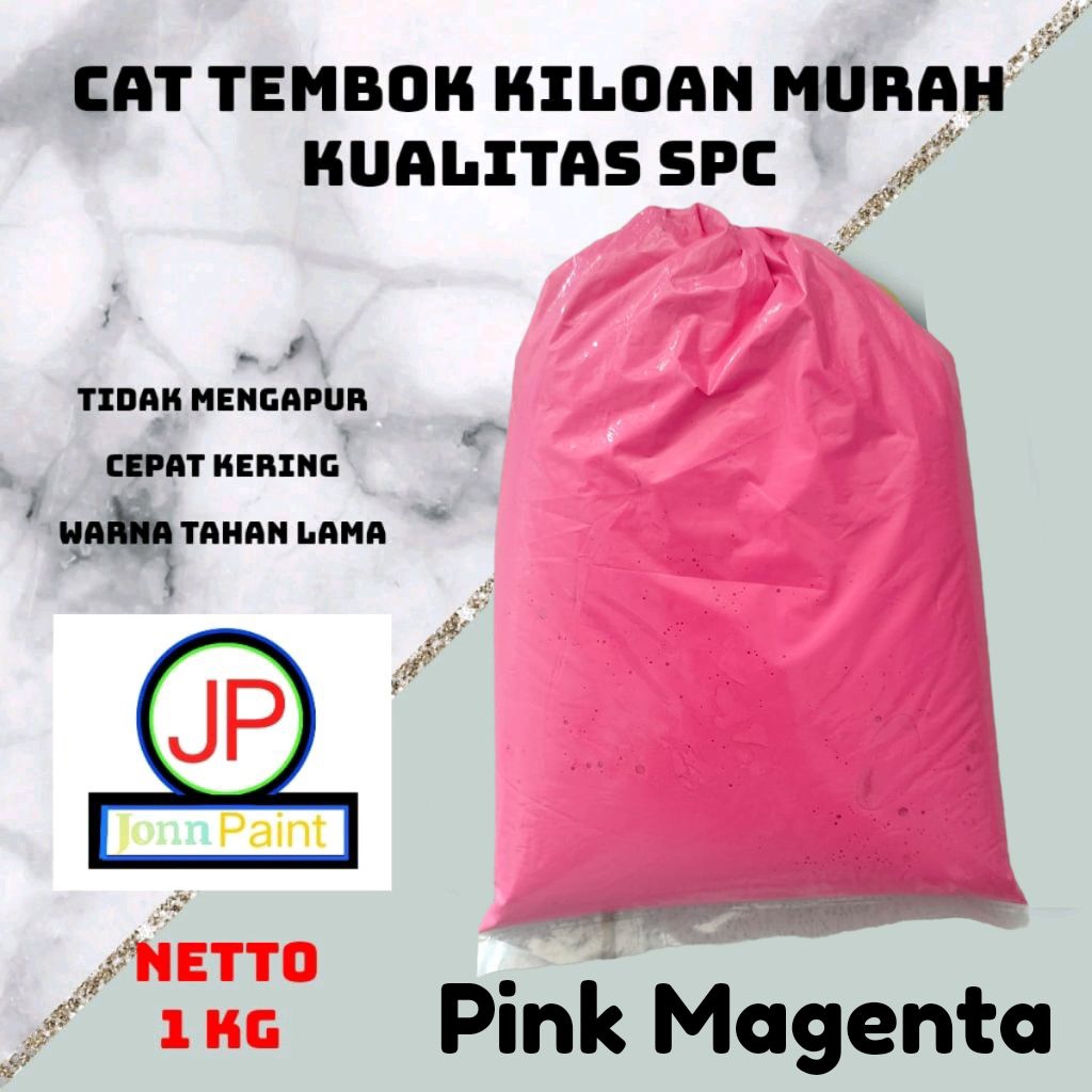 1 Kg Cat Tembok kiloan murah kualitas SPC Warna Pink Magenta by JONNPAINT