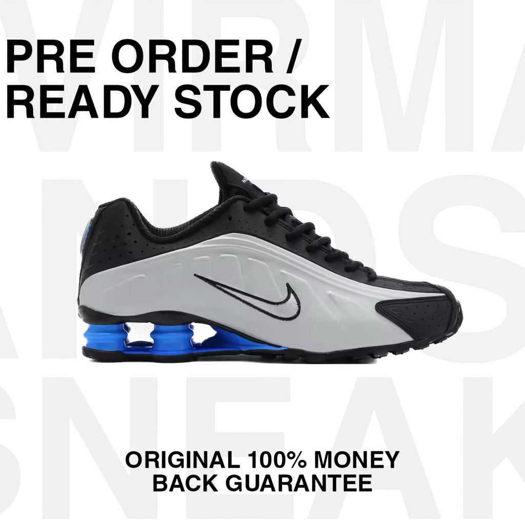 Nike Shox R4 White Blue Silver