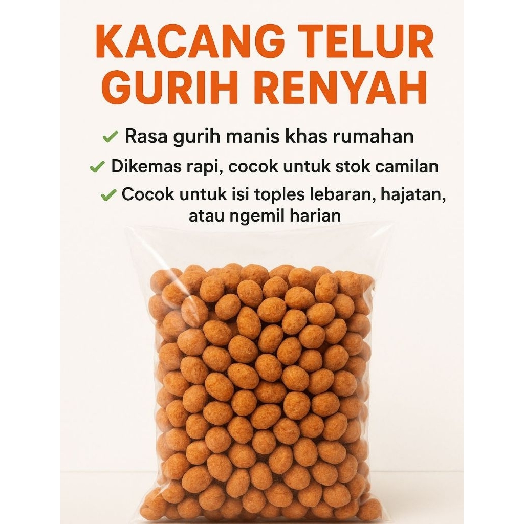 

Camilan Kacang Telur Gurih Renyah 500gram