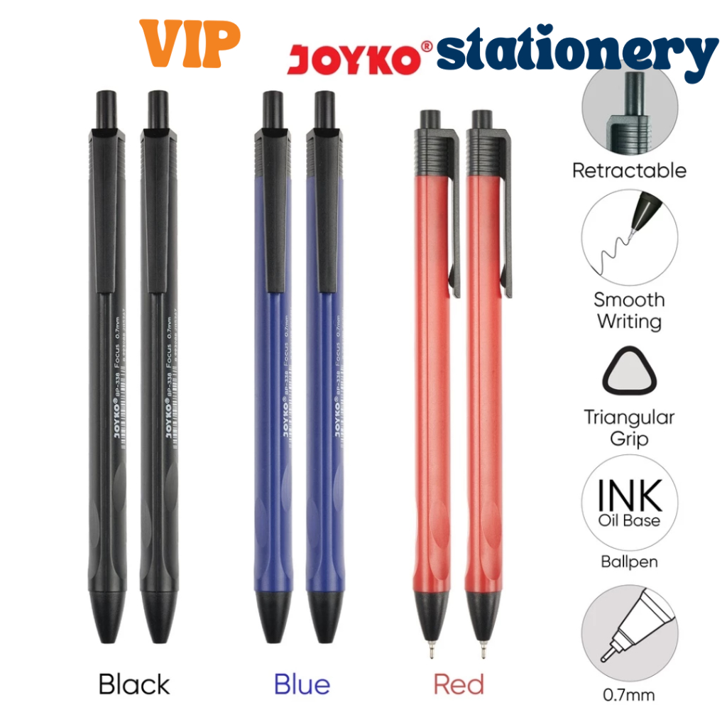

JOYKO Ball Pen Pulpen Pena BP-338 Focus 0.7 mm Harga 1 Pcs