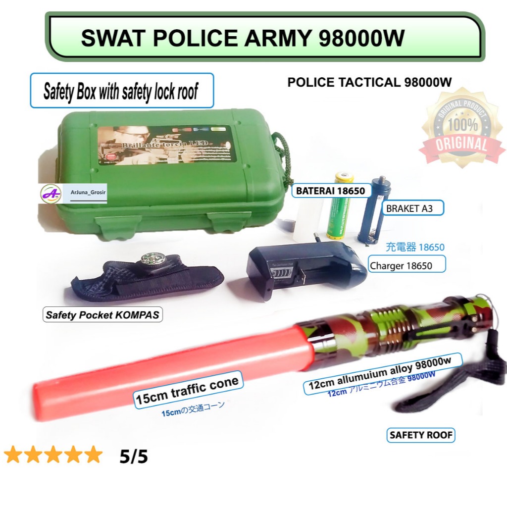 Senter swat led parkir  serbaguna Recarger DISKON