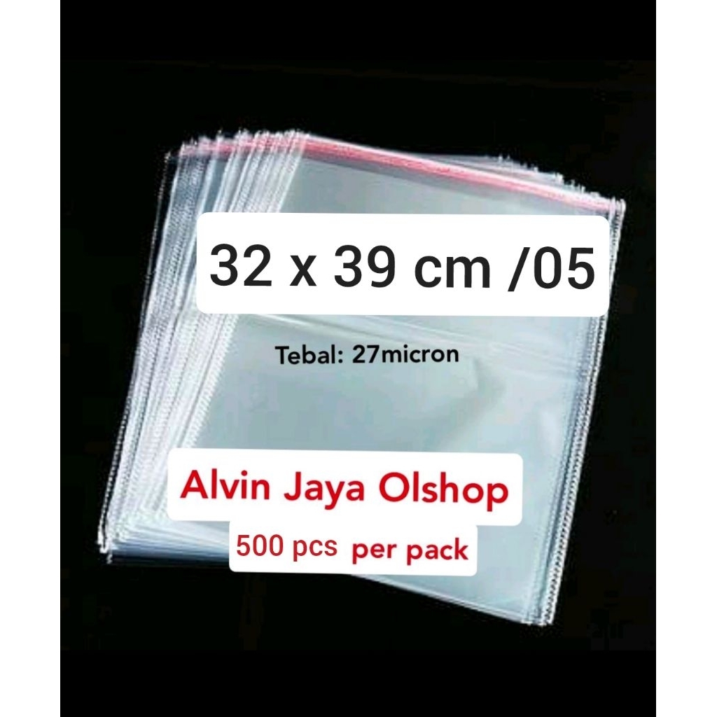 

Plastik Bening OPP baju ukuran 32 x 39 / 05 tebal: 27 micron ( 500 pcs)