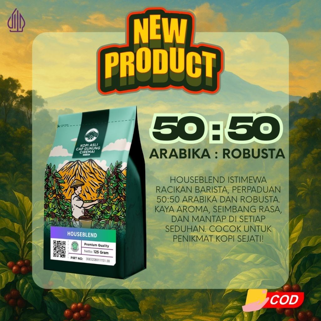 

Kopi Houseblend Cap Gunung Ciremai 50:50 Arabika Robusta