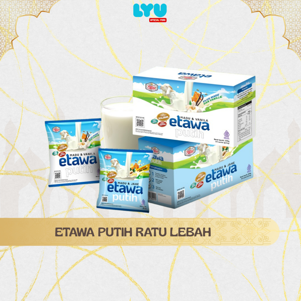 

SUSU KAMBING ETAWA PUTIH RATU LEBAH – 10 sachet bubuk susu kambing | plus madu, vanilla & jahe | tinggi kalsium & protein | bantu jaga tulang & daya tahan tubuh | rasa enak & creamy | tanpa lemak jahat | original 100%