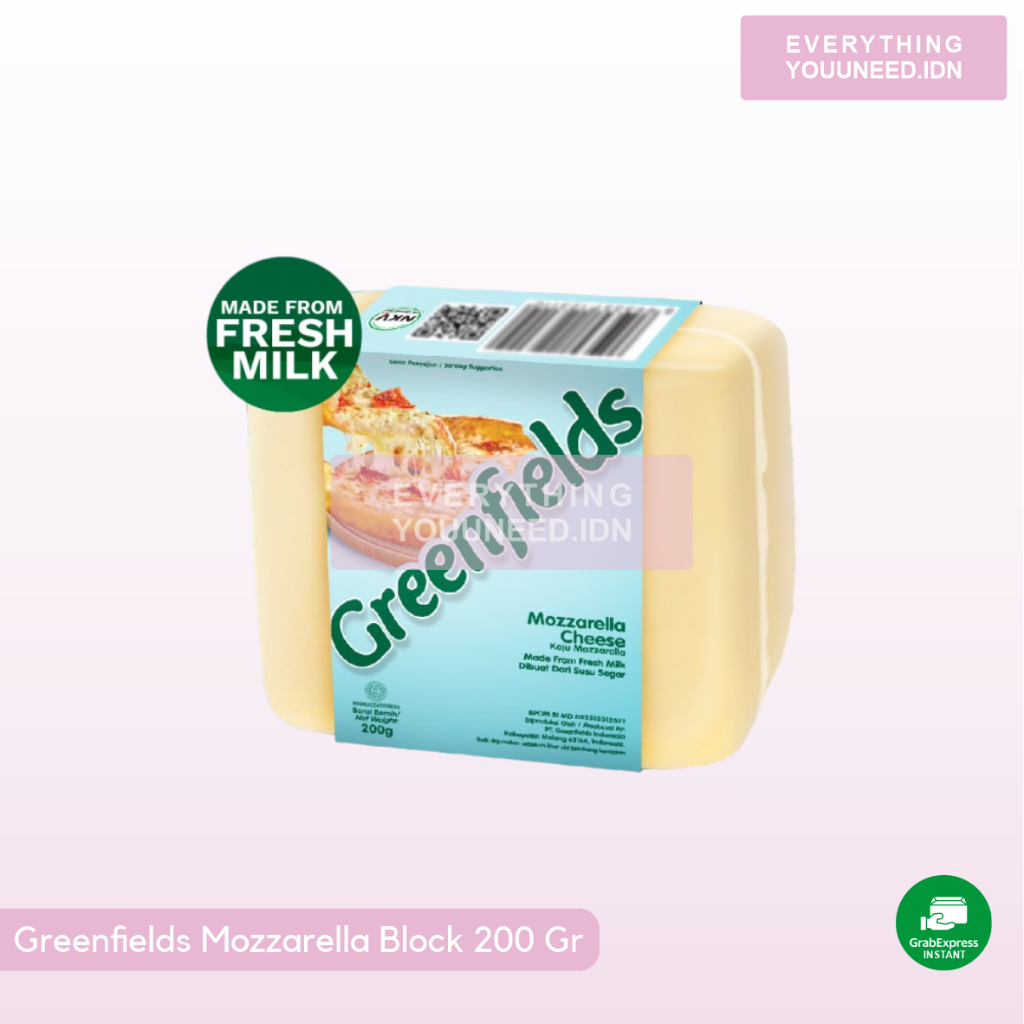 

[KHUSUS SUMBAR] Keju Greenfields - Mozzarella Block Cheese 200g