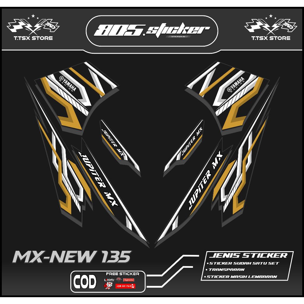 STRIPING TRANSPARAN JUPITER MX NEW/STIKER VARIASI MX 135/STRIPING MOTOR MX NEW 135 TRANSPARAN