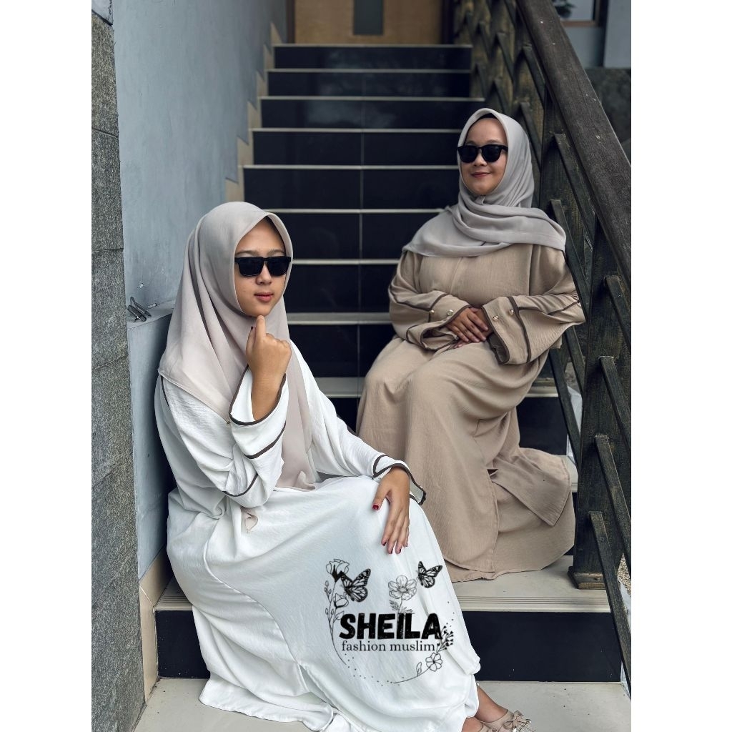 Setelan one set Sheila Tunik + rok crinkle  Airflow terbaru ukuran jumbo wanita muslimah