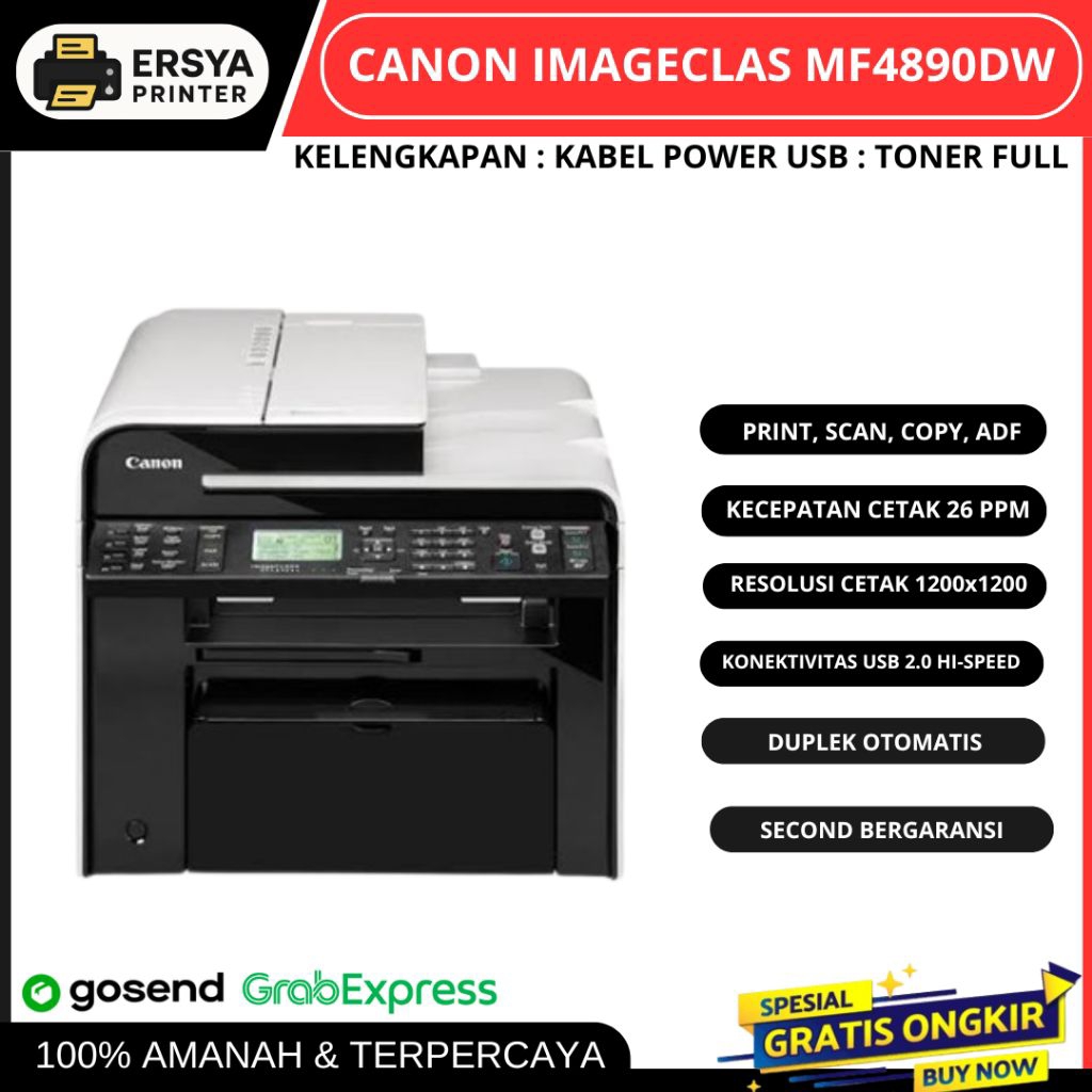 Printer Canon ImageClass MF4890DW Scan copy Adf F4
