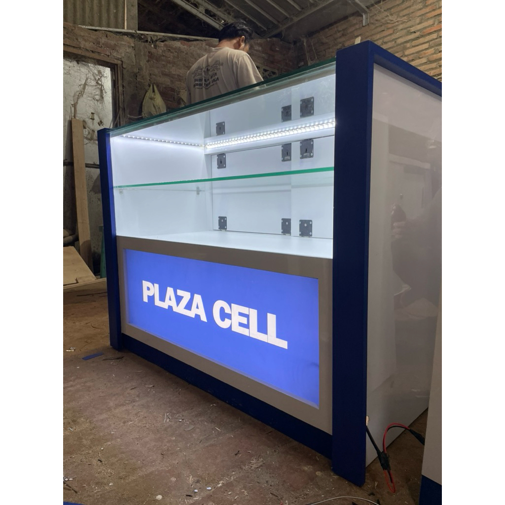 etalase toko hp minimalis moder custom desain