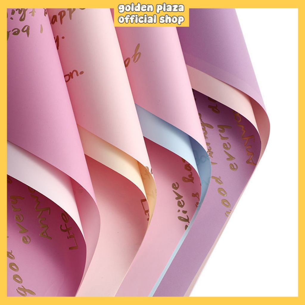 

Flower Wrapping Cellophane Paper Twotone 2 warna Motif Quotes Kertas Buket Bunga Paper KB6025