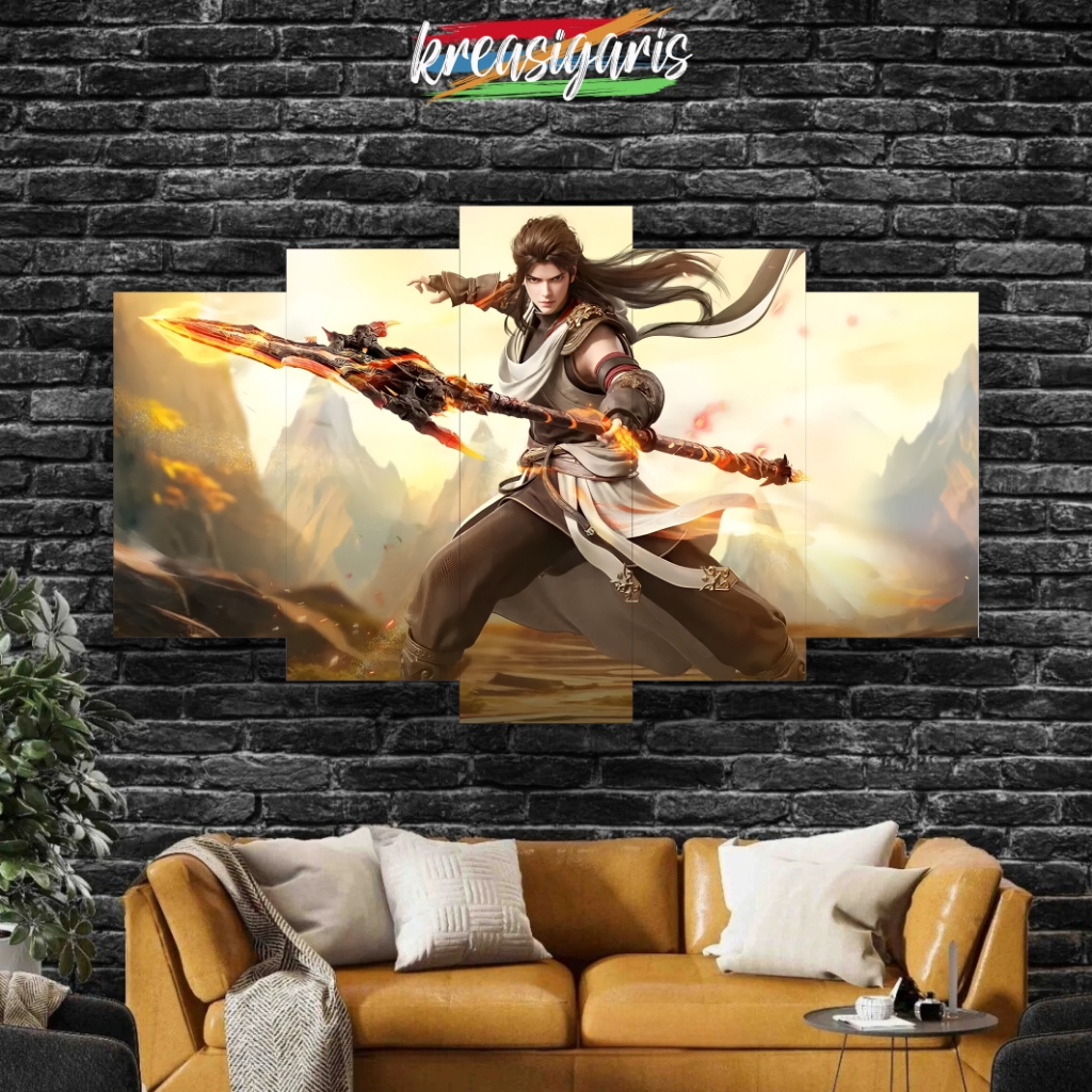 Hiasan Dinding JUMBO 100x60 CM Donghua Lin Dong Wu Dong Qian Kun Martial Universe I 1 Set Isi 5 Pcs 