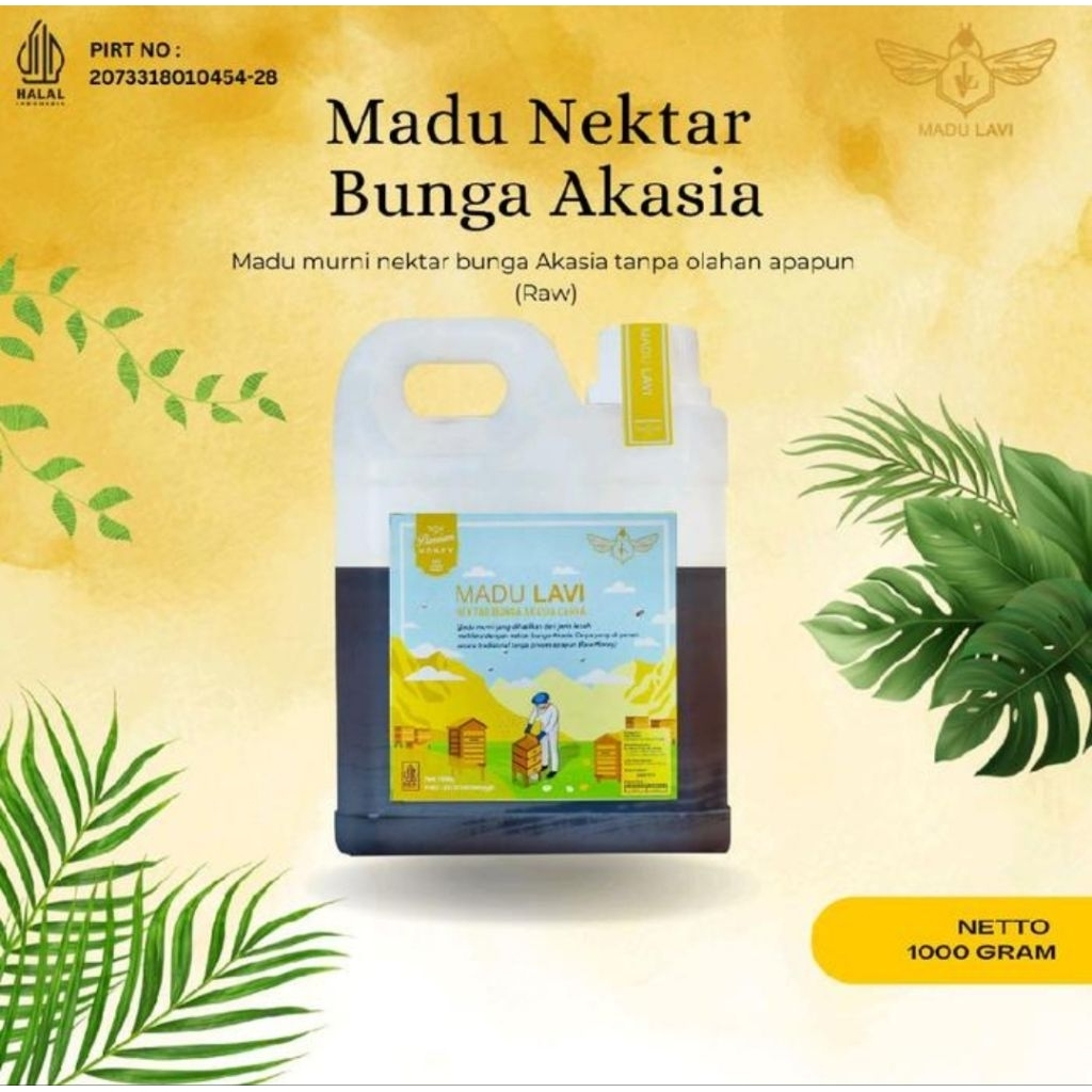 

Madu Lavi Madu hutan Nektar akasia Kemasan 1000Gram