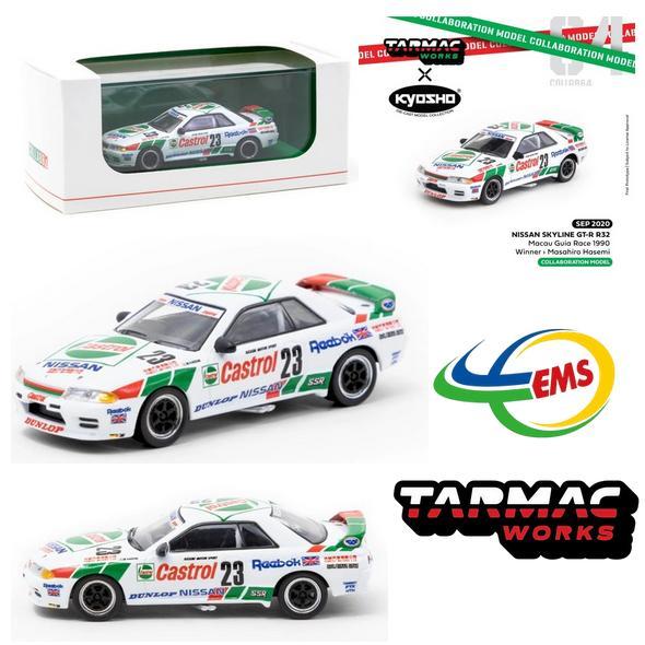 T64K-001-90MGP - Tarmac Works x Kyosho 1/64 Nissan Skyline GTR R32 Macau Guia Race 1990