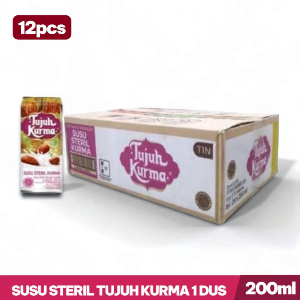 

Susu Tujuh Kurma Susu steril Kurma 200ml 1karton isi 12 pcs