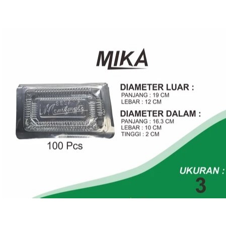 

PLASTIK MIKA KEMASAN KUE DAN MAKANAN UKURAN 3 - 3A isi 100pcs