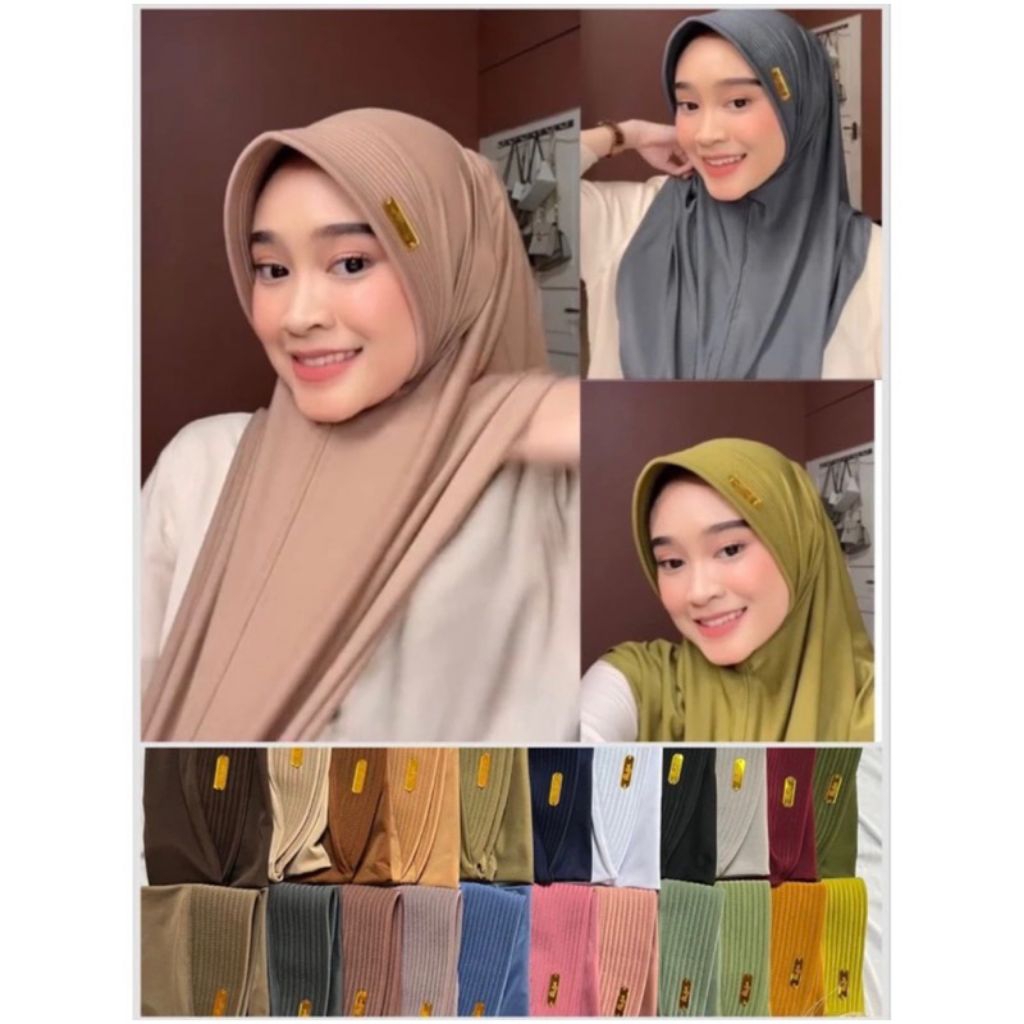 Jilbab Bergo Hamidah Label Besi | Hijab Hamidah Label Besi | Hijab Instan label besi | Jilbab Premiu
