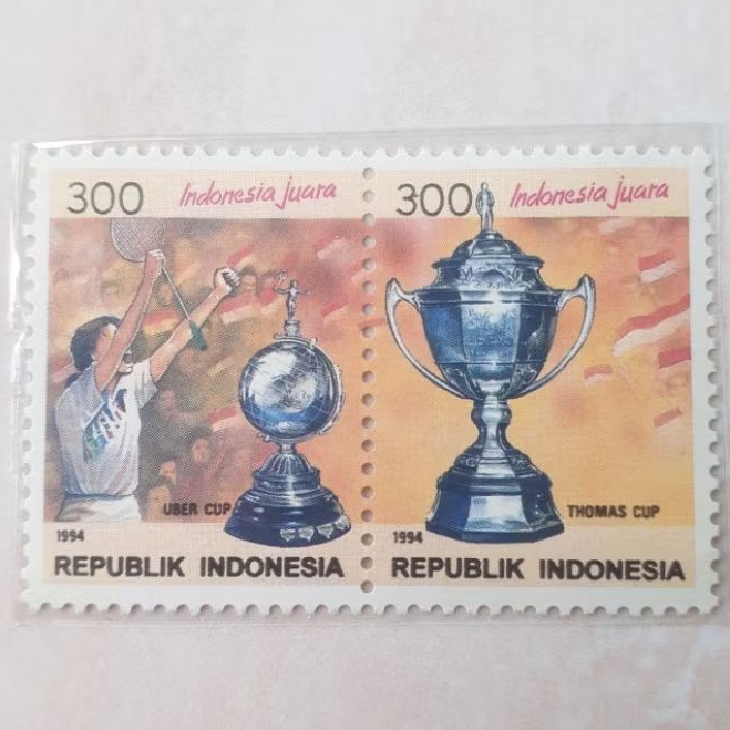 

Perangko Indonesia seri Indonesia Juara Piala Thomas dan Uber Tahun 1994 set lengkap - 2pcs