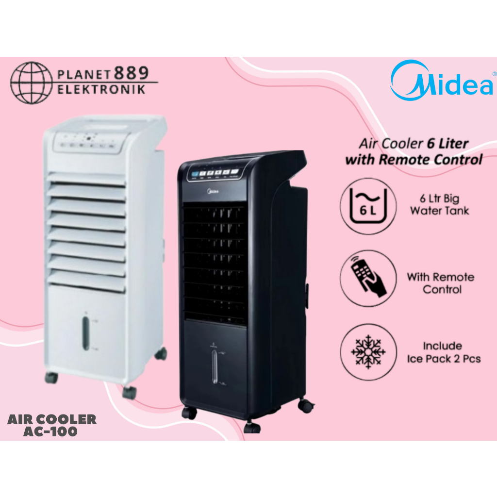 Midea AC100-AB Air Cooler 6 Liter Penyejuk Ruangan with Remote Control