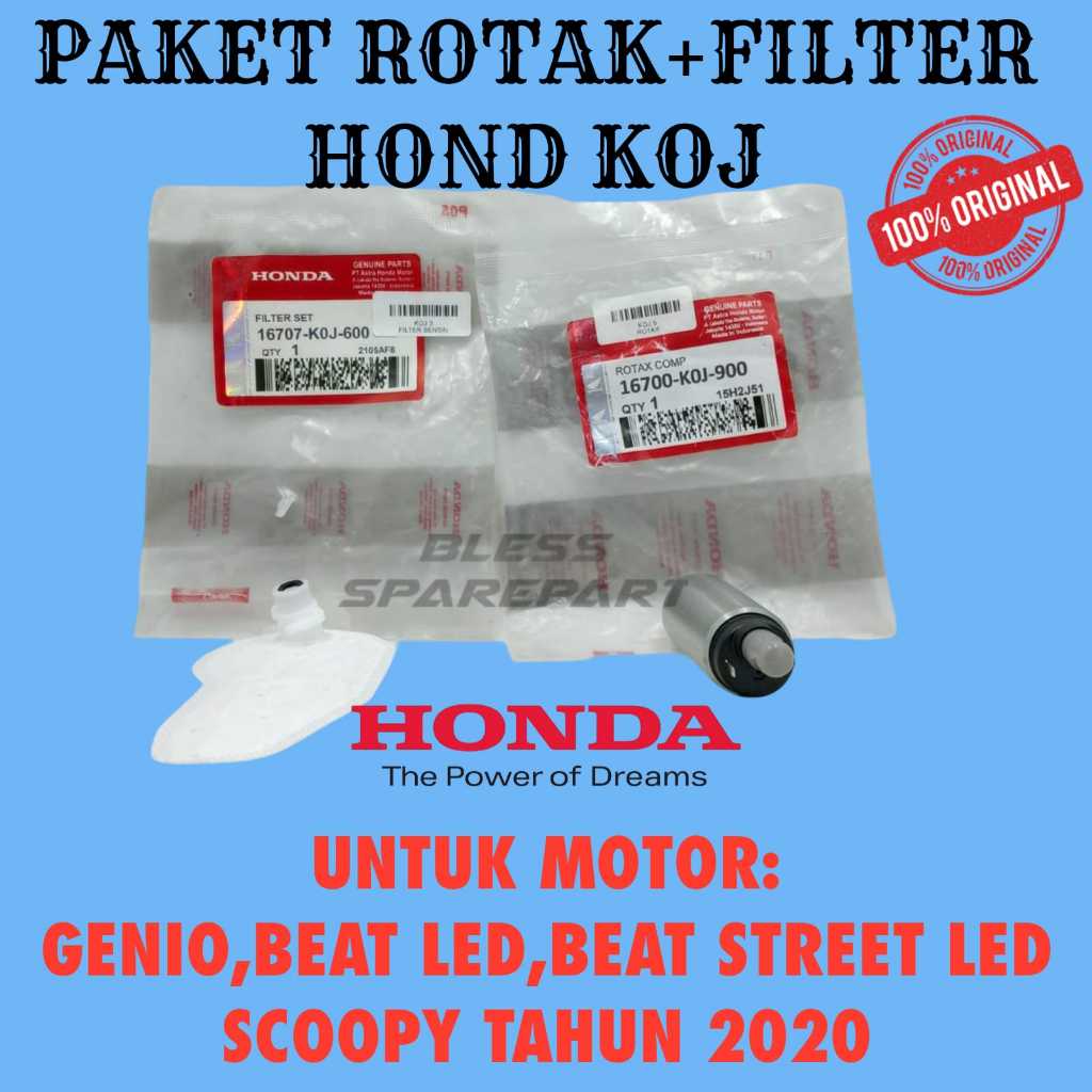 ROTAK+FILTER KOJ ASLI ORIGINAL AHM HONDA GENIO/BEAT-STREET LED/SCOOPY2020 INJEKSI FUEL PUMP ORIGINAL