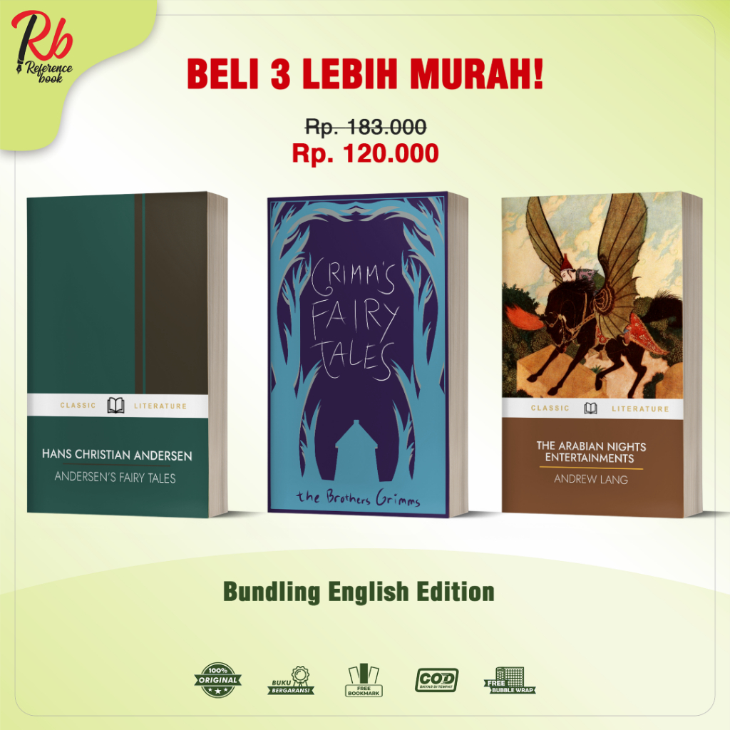 Bundling Buku (Andersen's Fairy Tales, Grimms Fairy Tales, The Arabian Nights) - English Version