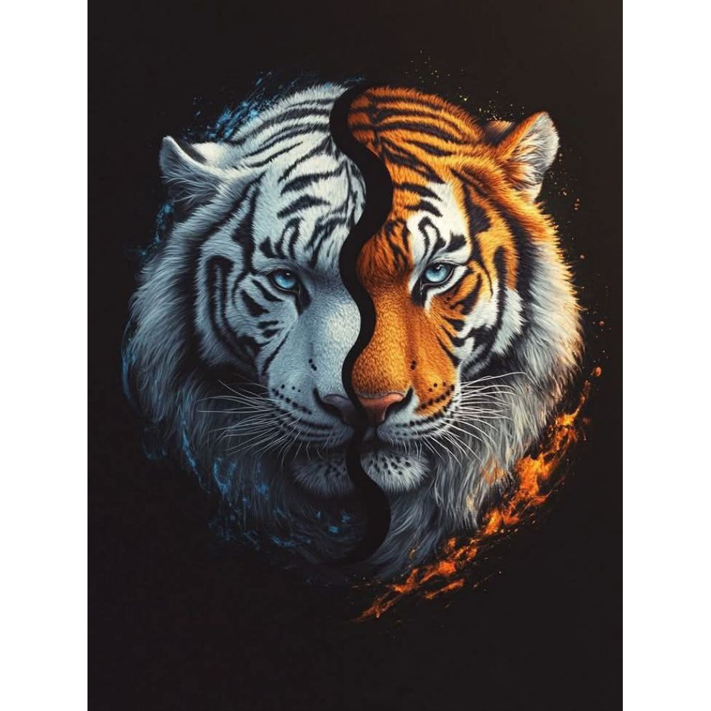 

stiker 3D harimau keren, stiker print sudah cutting, size 15 x 18 cm, anti air