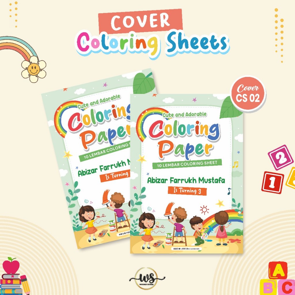 

SAMPUL KERTAS GAMBAR MEWARNAI CUSTOM - COVER COLORING SHEETS FOR KIDS