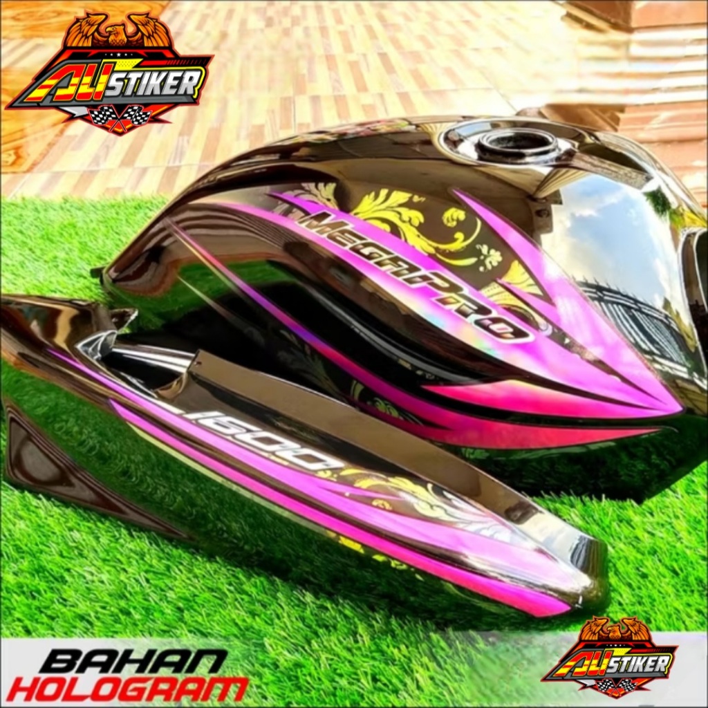 Striping Megapro Hiu Variasi Sticker Mp hiu custom HOLOGRAM Kode MPH04