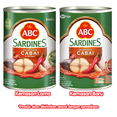 

ABC Sardines 425 gram rasa | Sarden Saos Cabe Tomat Ikan Kaleng 425g