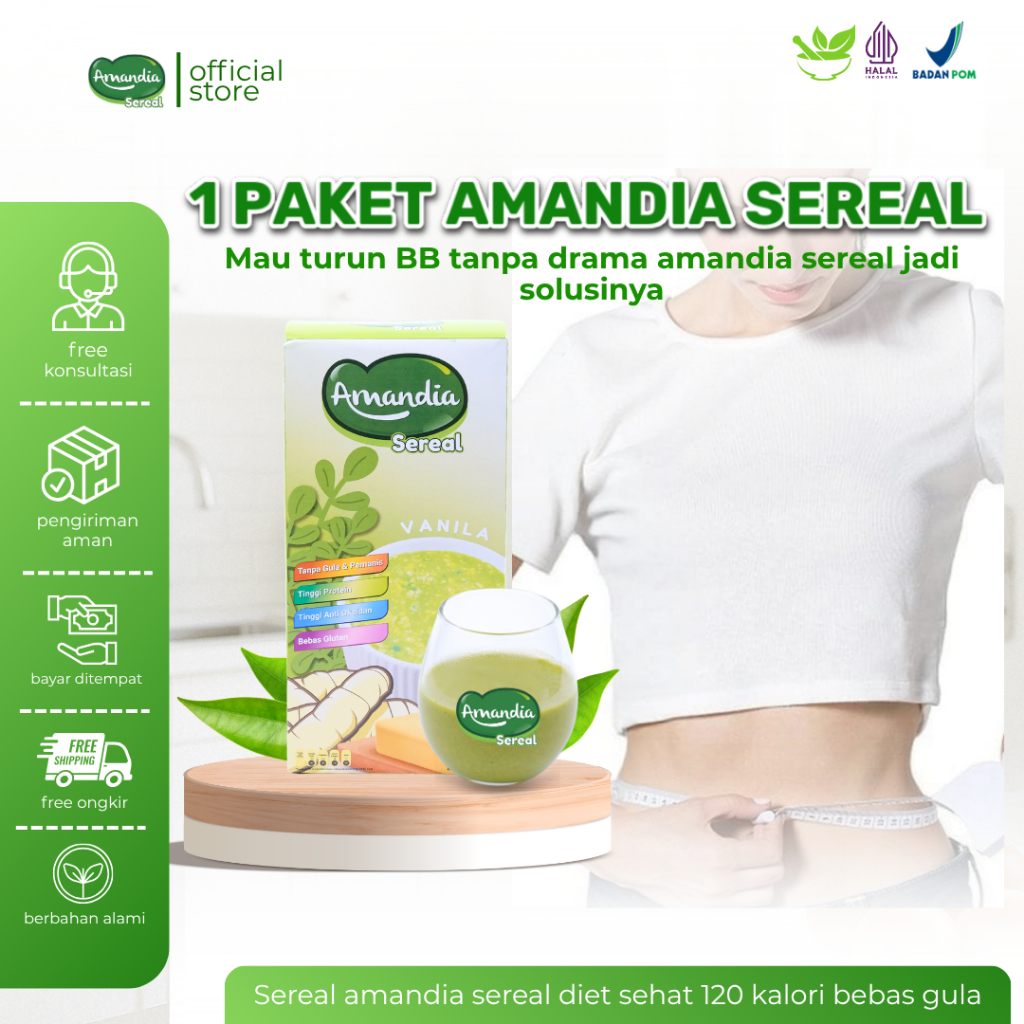 

Sereal Amandia Makanan Sehat Berbahan Alami Rendah Gula Tinggi Serat Bantu Turunkan Berat Badan
