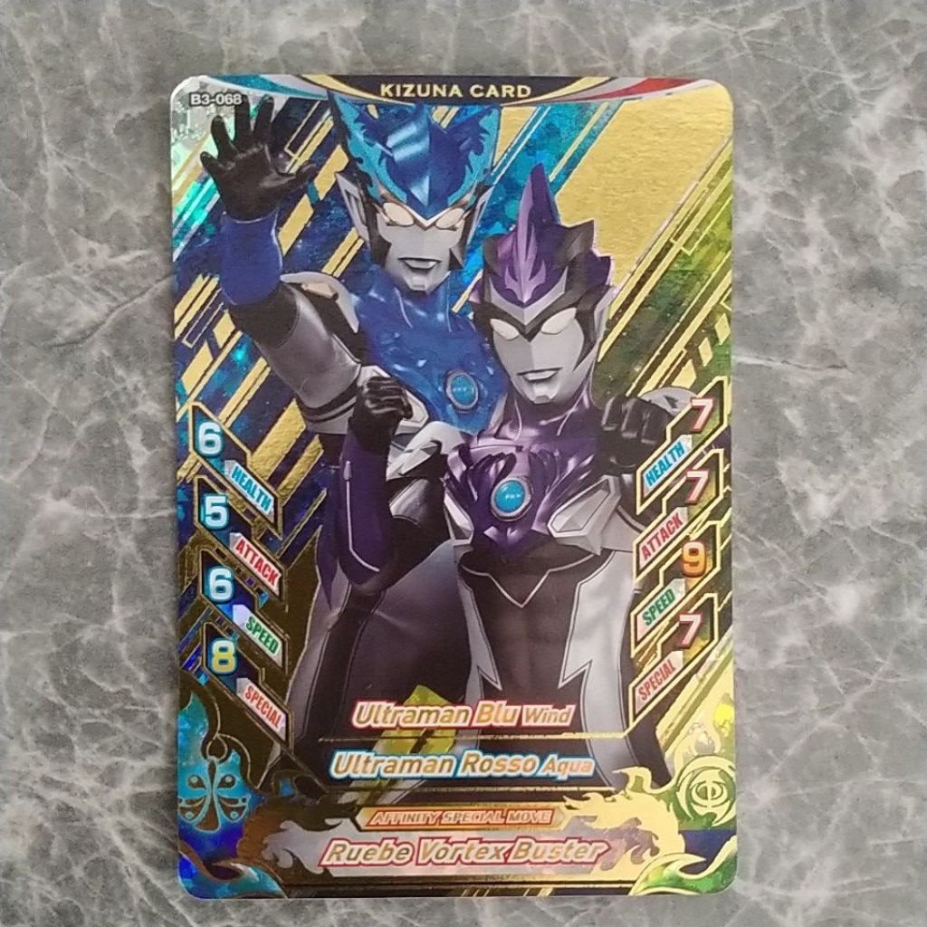 Kartu Ultraman Kizuna Card Ultraman Blu Wind dan Ultraman fusion fight ultraman Mebius