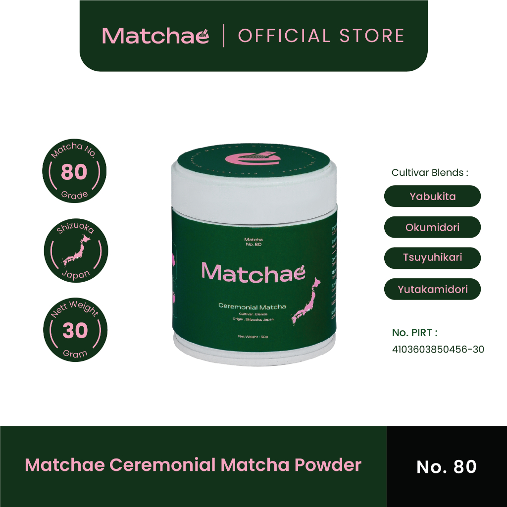 

MATCHAE - Japanese Shizuoka Pure Ceremonial Matcha Powder No.80 30/100gr [Ready Stock!!]