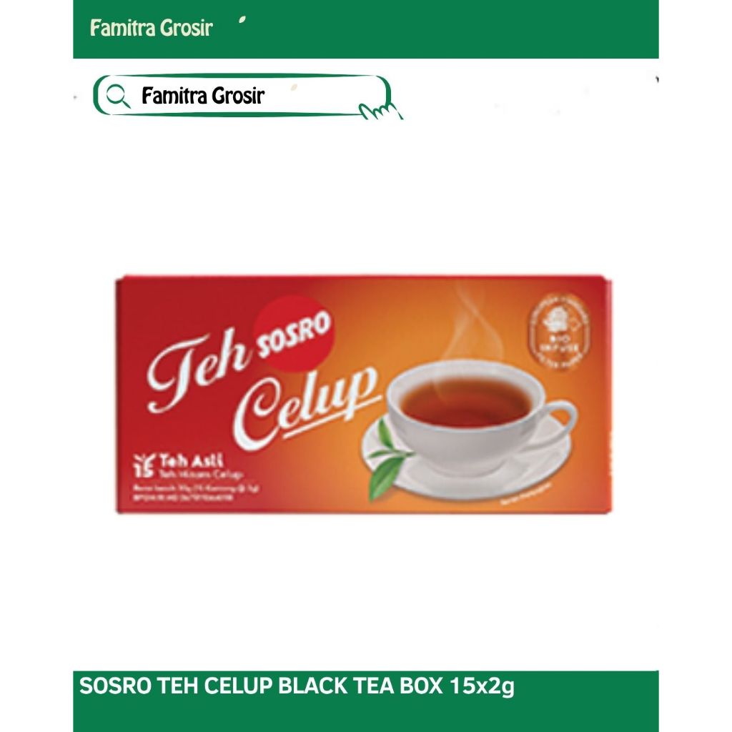 

SOSRO TEH CELUP BLACK TEA BOX 15x2g