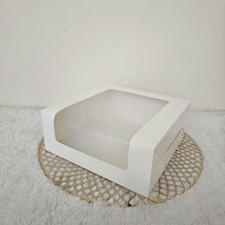 

(10 Pcs)Dus Kue Tart Ulang Tahun 25x25x10cm Box Cake Chiffon Kotak Kue Bolu Jendela Mika