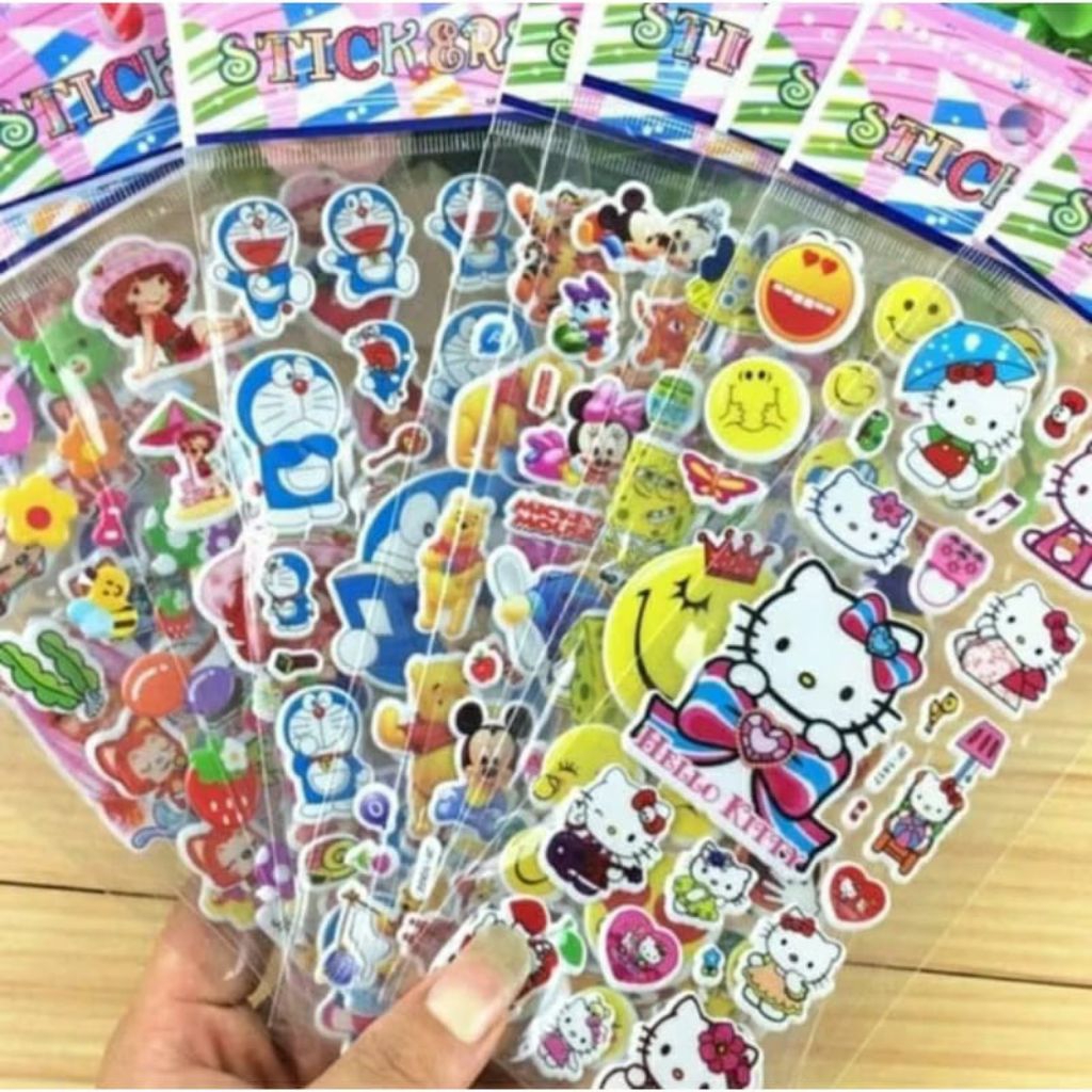 

1Stiker Timbul Karakter Random / Sticker Anak Mainan Tempel
