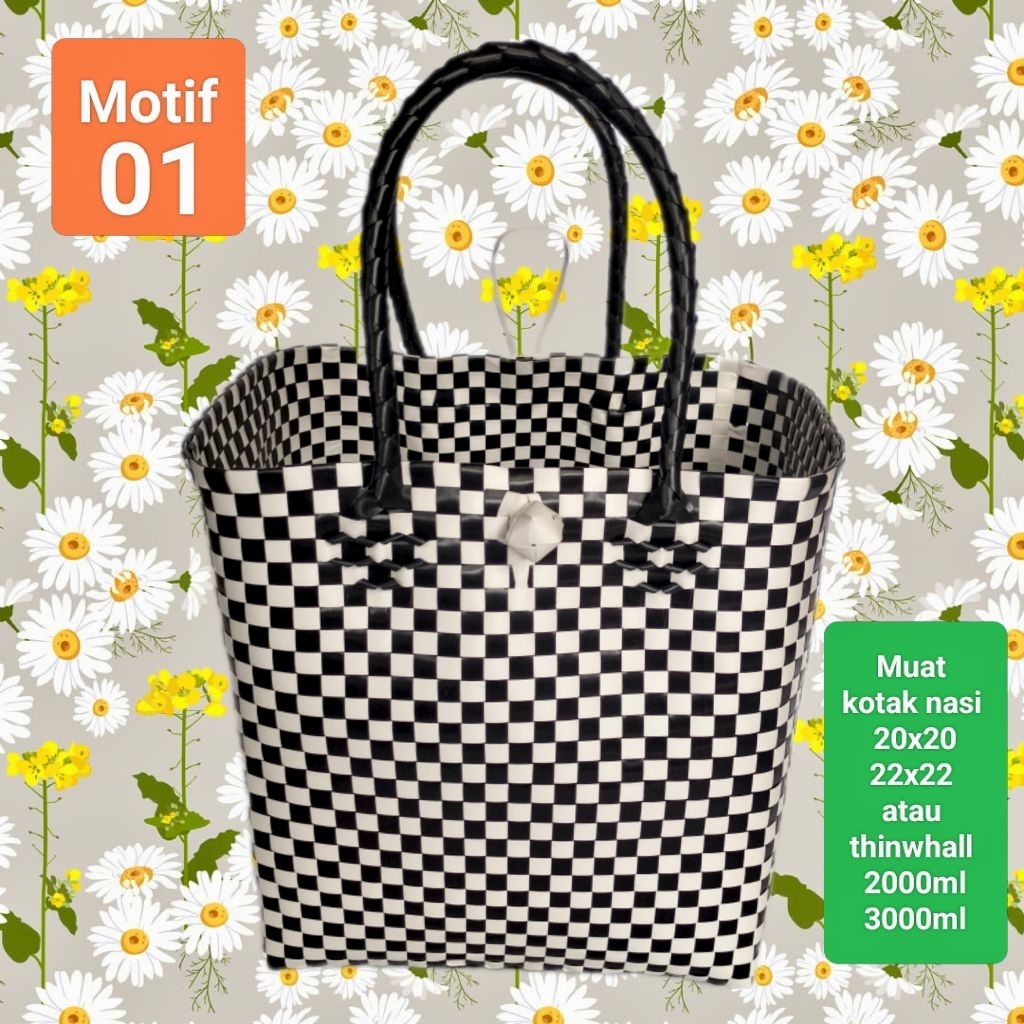 Tas untuk kotak nasi hajatan grosir READY - tas box nasi 22x22 20x20 thinwhall 2000ml 3000ml - tote 