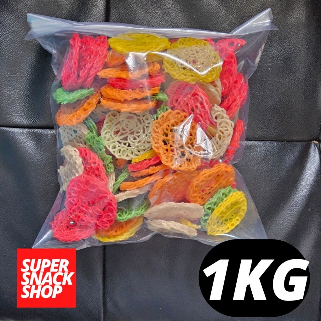 

KRUPUK / KERUPUK MENTAH / KERUPUK SEBLAK MAWAR JUMBO 1KG