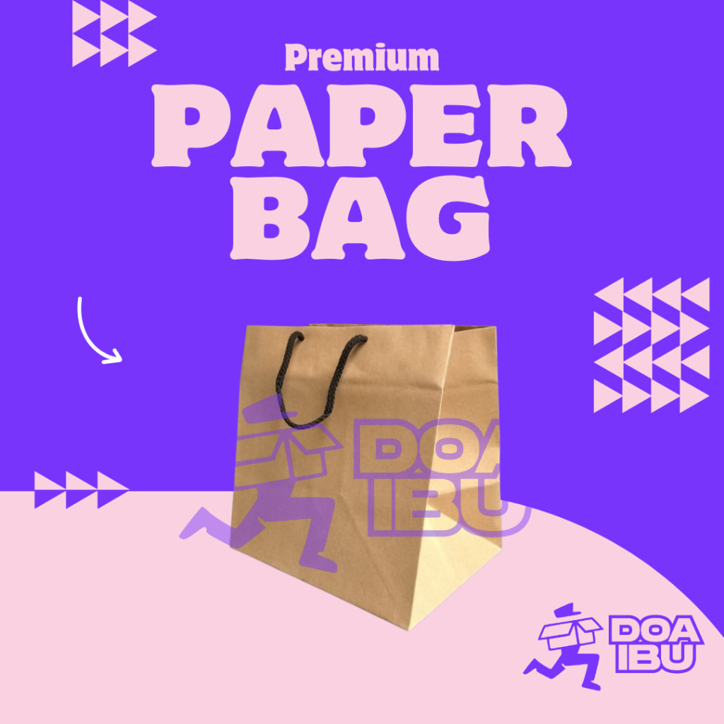 

[12 biji] paper bag polos lebar ukuran 33 x 26 x 15 / tas goodie bag polos ukuran lebar 33 x 26 x 15